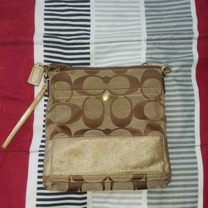 Coach Canvas Brown Fashion Shoulder Cros